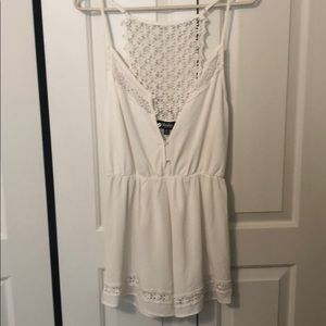 Lulus ivory romper with flower detailing
